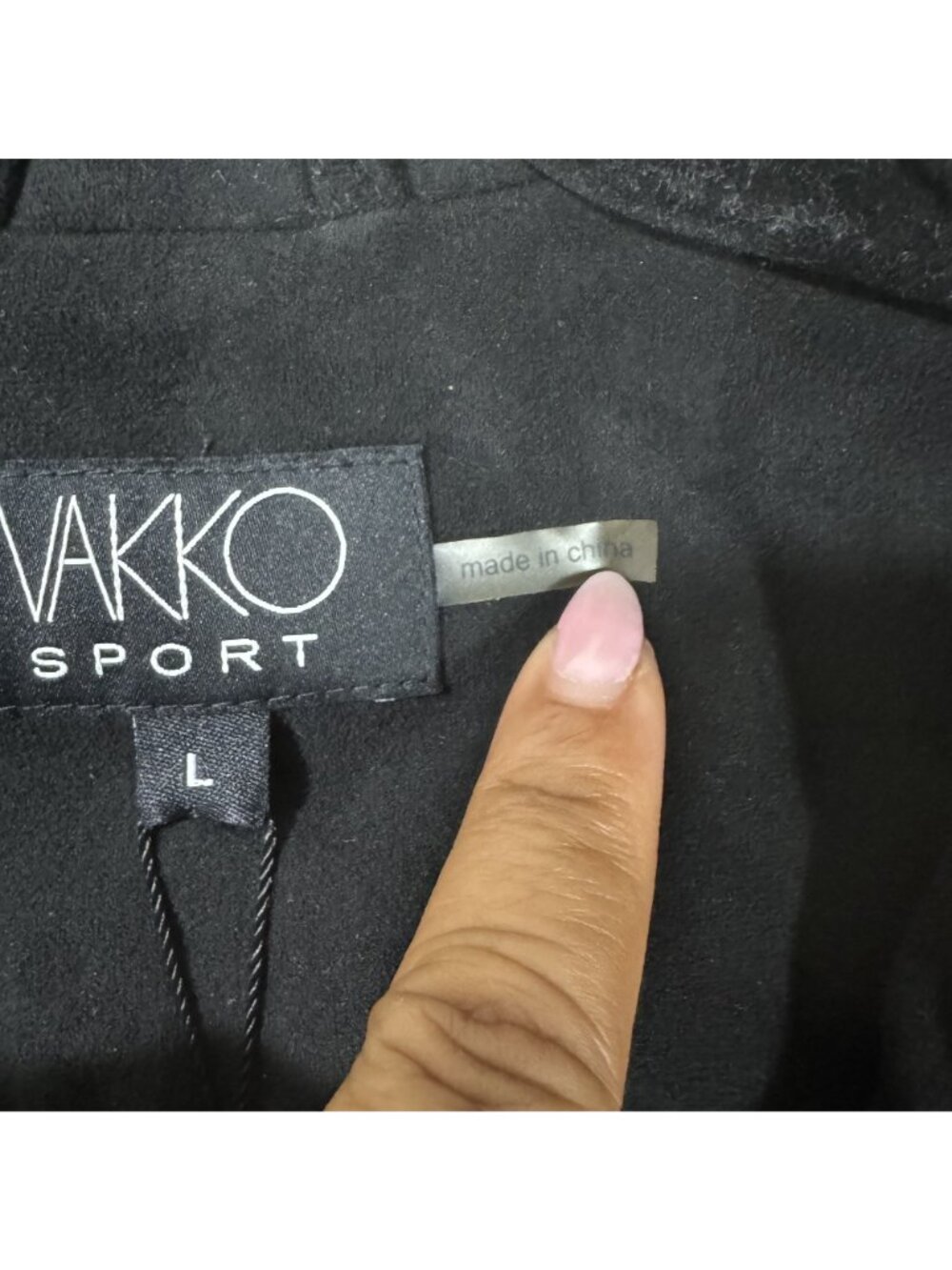NWT Vakko Sport Women’s Large Black Fringe Faux Suede Open Front Bolero Jacket - Picture 8 of 11